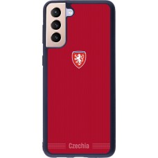 Coque Samsung Galaxy S21+ 5G - Silicone rigide noir Maillot de football Répuplique Tchèque 2026 personnalisable