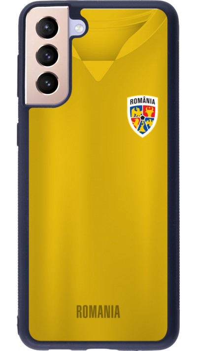 Coque Samsung Galaxy S21+ 5G - Silicone rigide noir Maillot de football Roumanie