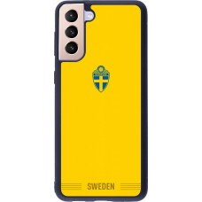 Coque Samsung Galaxy S21+ 5G - Silicone rigide noir Maillot de football Suède 2026 personnalisable