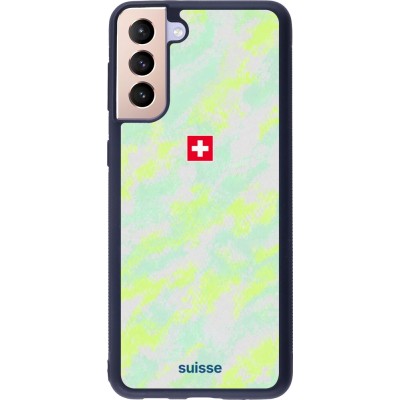 Coque Samsung Galaxy S21+ 5G - Silicone rigide noir Maillot de football Suisse Away 2026 personnalisable