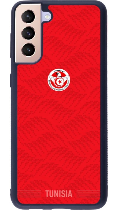 Coque Samsung Galaxy S21+ 5G - Silicone rigide noir Maillot de football Tunisie 2026 personnalisable