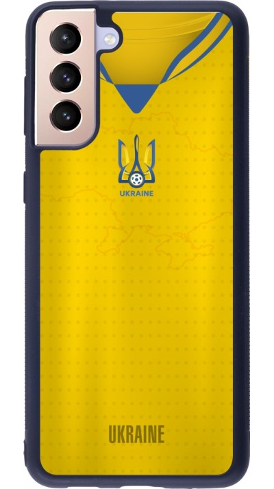 Coque Samsung Galaxy S21+ 5G - Silicone rigide noir Maillot de football Ukraine