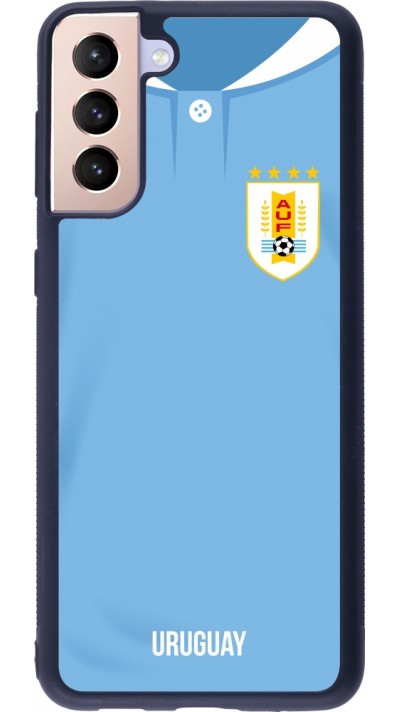 Samsung Galaxy S21+ 5G Case Hülle - Silikon schwarz Uruguay 2022 personalisierbares Fussballtrikot