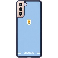Coque Samsung Galaxy S21+ 5G - Silicone rigide noir Maillot de football Uruguay 2026 personnalisable