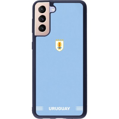 Coque Samsung Galaxy S21+ 5G - Silicone rigide noir Maillot de football Uruguay 2026 personnalisable