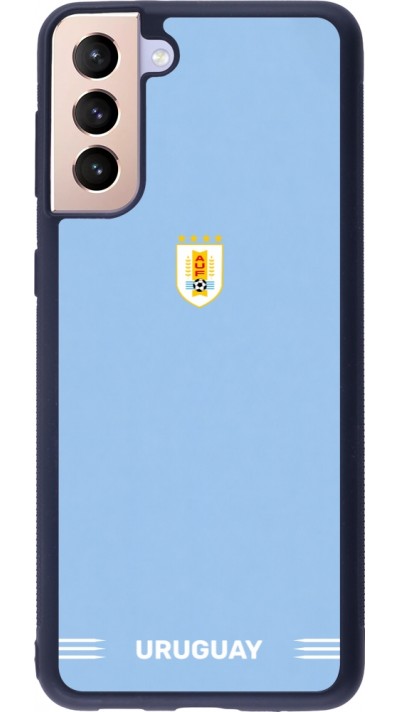 Coque Samsung Galaxy S21+ 5G - Silicone rigide noir Maillot de football Uruguay 2026 personnalisable