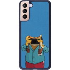 Coque Samsung Galaxy S21+ 5G - Silicone rigide noir Frog with camera DTMF