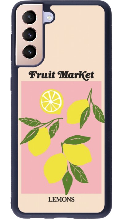 Coque Samsung Galaxy S21+ 5G - Silicone rigide noir Fruit market lemons 2026