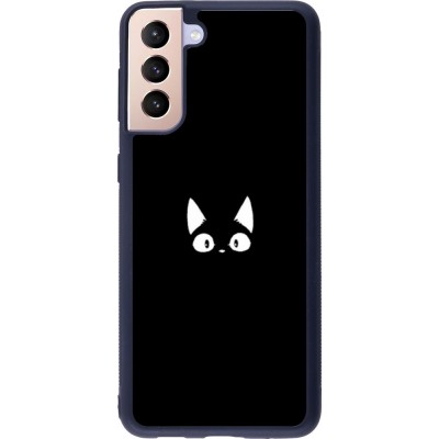 Coque Samsung Galaxy S21+ 5G - Silicone rigide noir Funny cat on black