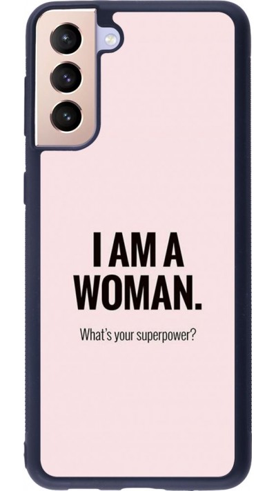 Coque Samsung Galaxy S21+ 5G - Silicone rigide noir I am a woman
