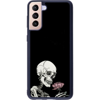 Samsung Galaxy S21+ 5G Case Hülle - Silikon schwarz Halloween 2023 rose and skeleton