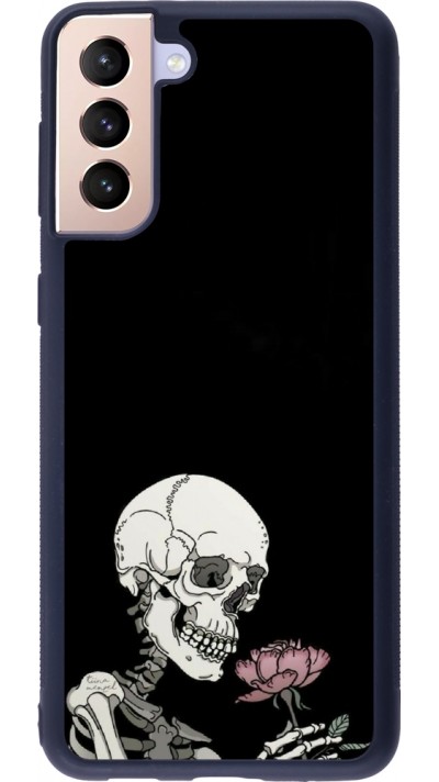 Samsung Galaxy S21+ 5G Case Hülle - Silikon schwarz Halloween 2023 rose and skeleton