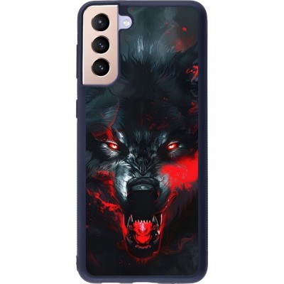 Coque Samsung Galaxy S21+ 5G - Silicone rigide noir Halloween 2024 mad werewolf