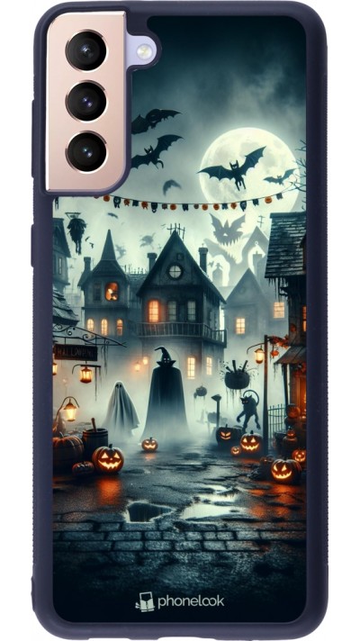 Coque Samsung Galaxy S21+ 5G - Silicone rigide noir Halloween Spookville