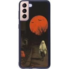 Samsung Galaxy S21+ 5G Case Hülle - Silikon schwarz Halloween 2025 Ghost on a bicycle