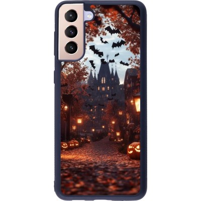 Coque Samsung Galaxy S21+ 5G - Silicone rigide noir Halloween 2025 Haunted house
