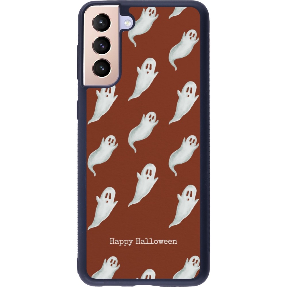 Coque Samsung Galaxy S21+ 5G - Silicone rigide noir Halloween 2025 Pattern of ghosts