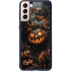Samsung Galaxy S21+ 5G Case Hülle - Silikon schwarz Halloween 2025 Pumpkin with flowers