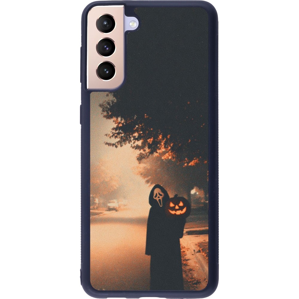 Coque Samsung Galaxy S21+ 5G - Silicone rigide noir Halloween 2025 Scream