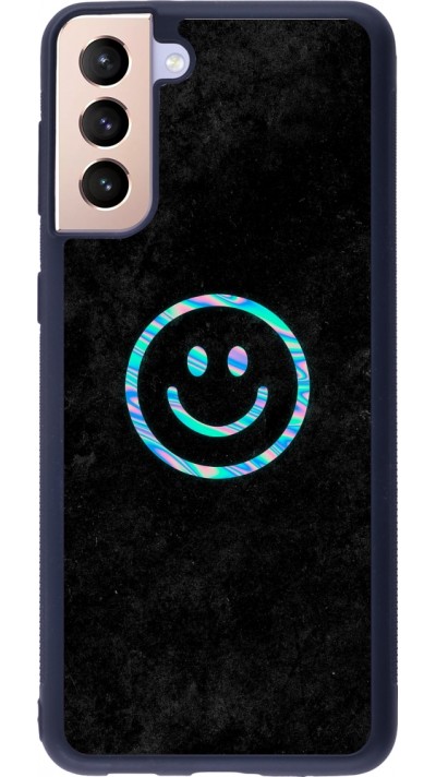 Samsung Galaxy S21+ 5G Case Hülle - Silikon schwarz Happy smiley irisirt