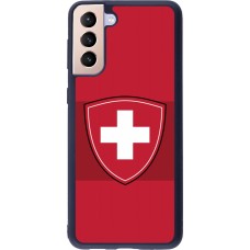Coque Samsung Galaxy S21+ 5G - Silicone rigide noir Hockey World Championship Ecusson Suisse