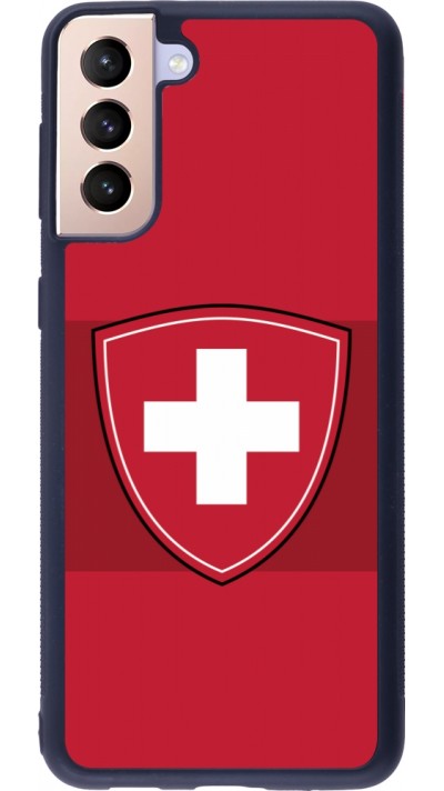 Coque Samsung Galaxy S21+ 5G - Silicone rigide noir Hockey World Championship Ecusson Suisse