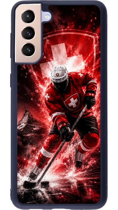 Coque Samsung Galaxy S21+ 5G - Silicone rigide noir Hockey World Championship Player