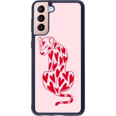 Samsung Galaxy S21+ 5G Case Hülle - Silikon schwarz Leopard with hearts 2026
