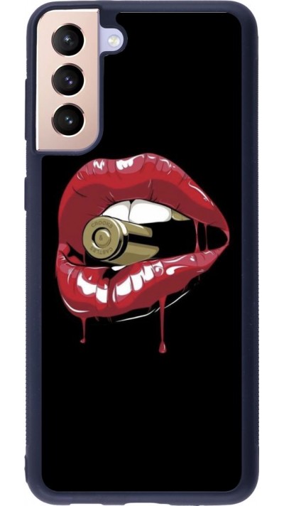 Coque Samsung Galaxy S21+ 5G - Silicone rigide noir Lips bullet