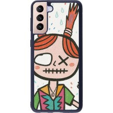 Coque Samsung Galaxy S21+ 5G - Silicone rigide noir Little Girl Sketch