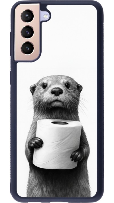 Coque Samsung Galaxy S21+ 5G - Silicone rigide noir Loutre papier de toilette