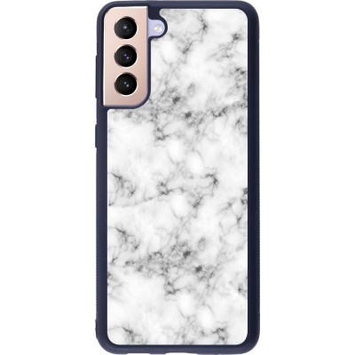 Coque Samsung Galaxy S21+ 5G - Silicone rigide noir Marble 01