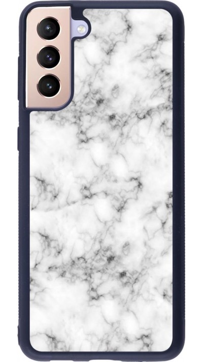 Coque Samsung Galaxy S21+ 5G - Silicone rigide noir Marble 01