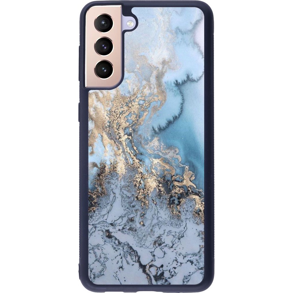 Coque Samsung Galaxy S21+ 5G - Silicone rigide noir Marble 04