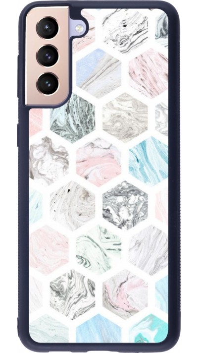 Coque Samsung Galaxy S21+ 5G - Silicone rigide noir Marble Everything