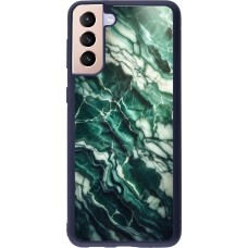 Samsung Galaxy S21+ 5G Case Hülle - Silikon schwarz Majestätischer grüner Marmor