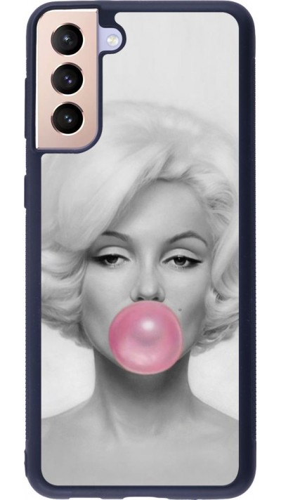Coque Samsung Galaxy S21+ 5G - Silicone rigide noir Marilyn Bubble