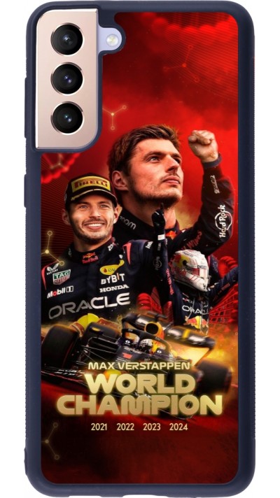 Coque Samsung Galaxy S21+ 5G - Silicone rigide noir Max Verstappen Champion 2023