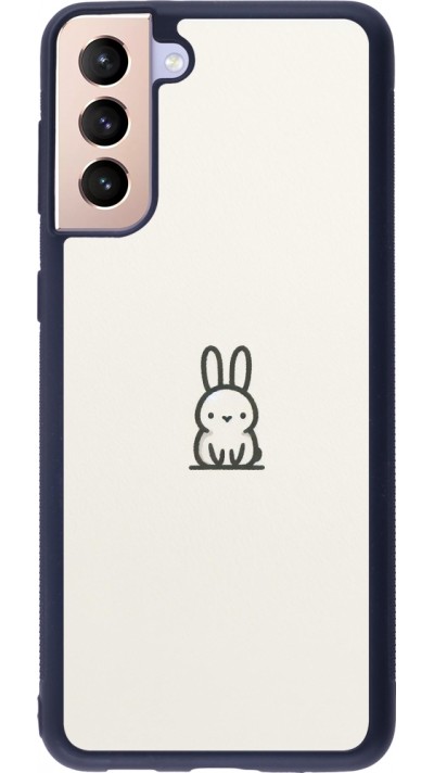 Coque Samsung Galaxy S21+ 5G - Silicone rigide noir Minimal bunny cutie