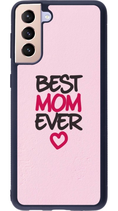 Coque Samsung Galaxy S21+ 5G - Silicone rigide noir Mom 2023 best Mom ever pink