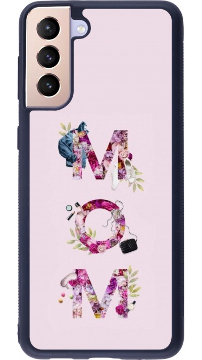 Coque Samsung Galaxy S21+ 5G - Silicone rigide noir Mom 2024 girly mom