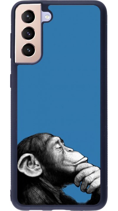 Coque Samsung Galaxy S21+ 5G - Silicone rigide noir Monkey Pop Art