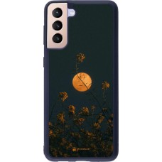 Coque Samsung Galaxy S21+ 5G - Silicone rigide noir Moon Flowers