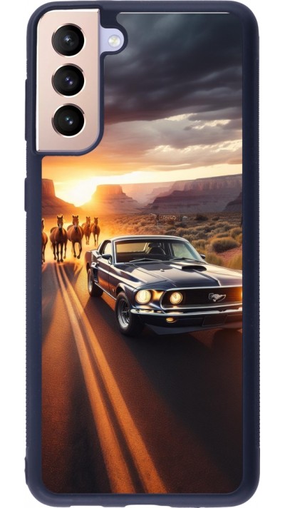 Coque Samsung Galaxy S21+ 5G - Silicone rigide noir Mustang 69 Grand Canyon