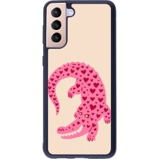 Samsung Galaxy S21+ 5G Case Hülle - Silikon schwarz Pink crocodile 2026