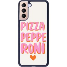 Samsung Galaxy S21+ 5G Case Hülle - Silikon schwarz Pizza pepperoni 2026