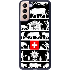 Coque Samsung Galaxy S21+ 5G - Silicone rigide noir Poya Suisse 1 noir
