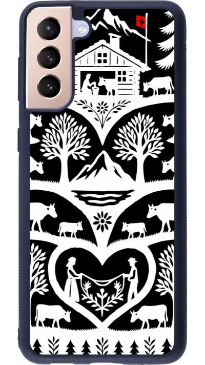 Coque Samsung Galaxy S21+ 5G - Silicone rigide noir Poya Suisse 2 noir