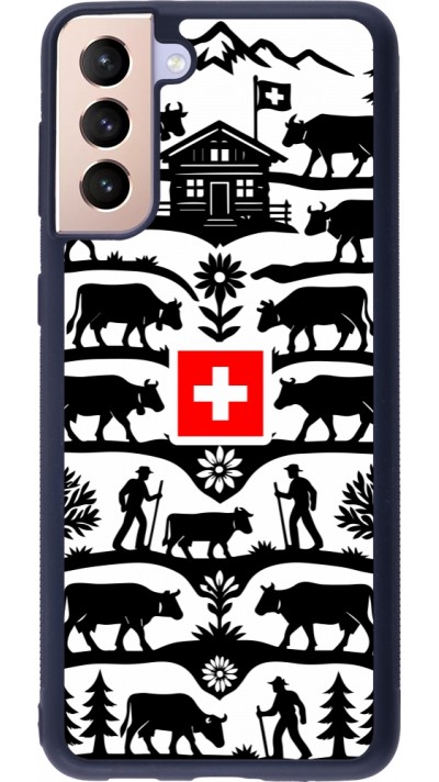 Coque Samsung Galaxy S21+ 5G - Silicone rigide noir Poya Suisse 3