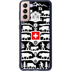 Coque Samsung Galaxy S21+ 5G - Silicone rigide noir Poya Suisse 3 noir